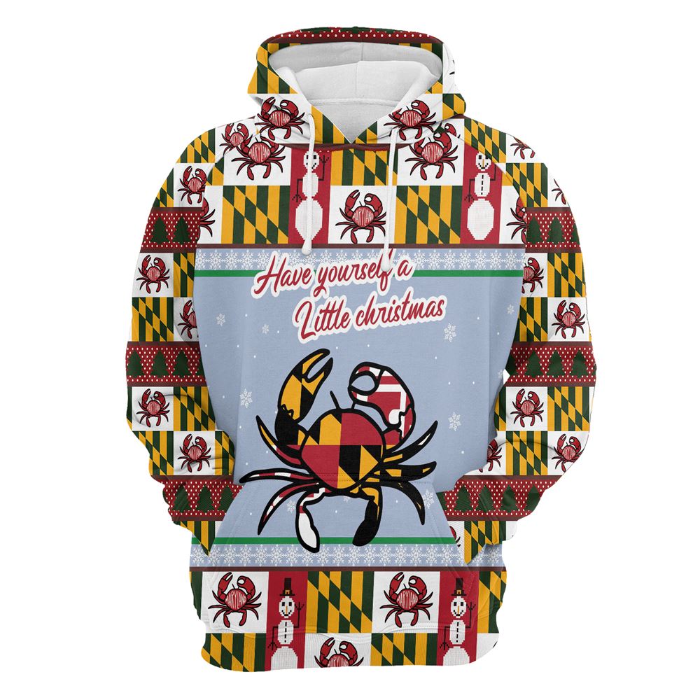 Maryland Symbols Christmas All Over Print 3D Hoodie For Men And Women, Best Gift For Dog lovers, Best Outfit Christmas