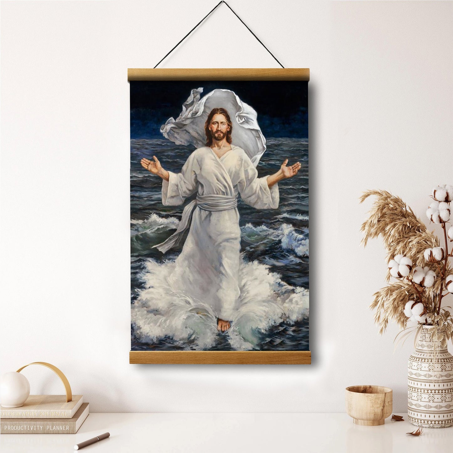 Master, The Tempest Is Raging Hanging Canvas Wall Art - Jesus Picture - Jesus Portrait Canvas - Religious Canvas