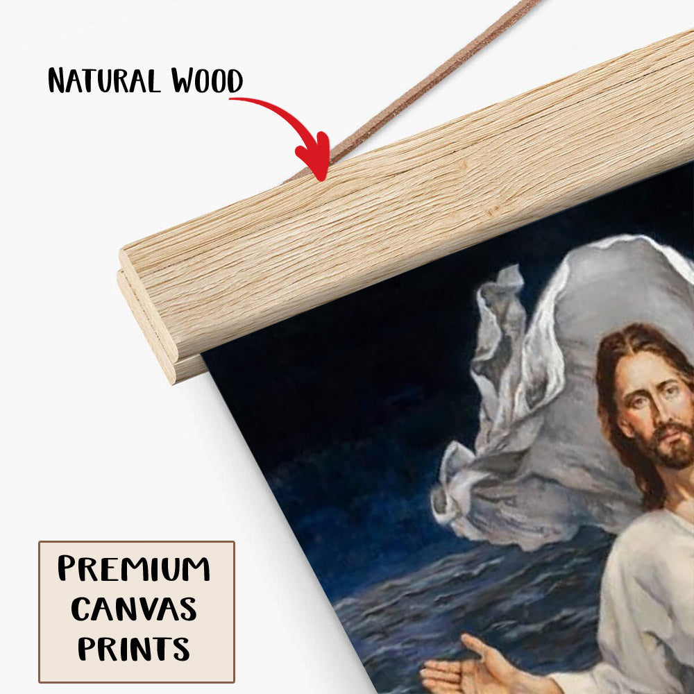 Master, The Tempest Is Raging Hanging Canvas Wall Art - Jesus Picture - Jesus Portrait Canvas - Religious Canvas