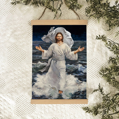 Master, The Tempest Is Raging Hanging Canvas Wall Art - Jesus Picture - Jesus Portrait Canvas - Religious Canvas