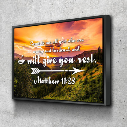 Matthew 1128 Canvas Wall Art Print - Christian Canvas Wall Art