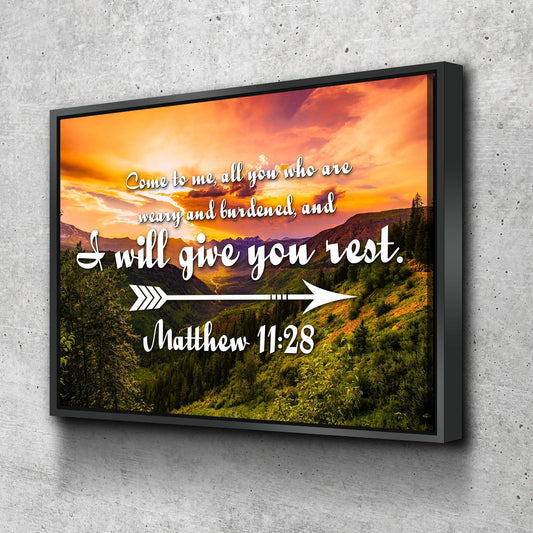 Matthew 1128 Canvas Wall Art Print - Christian Canvas Wall Art