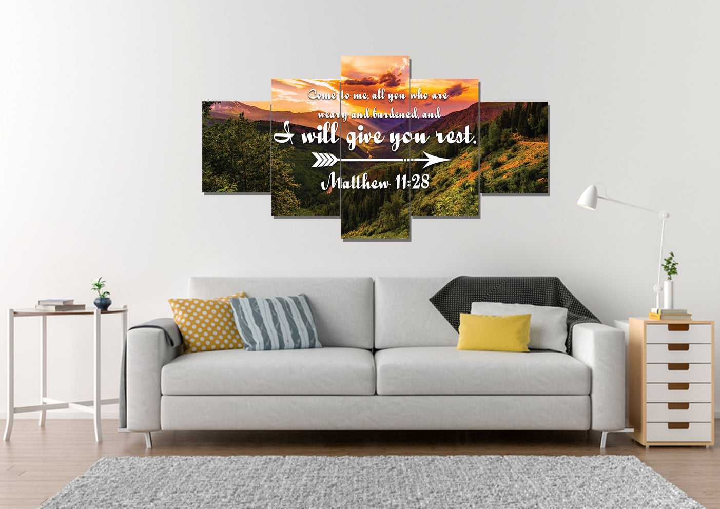 Matthew 1128 Canvas Wall Art Print - Christian Canvas Wall Art