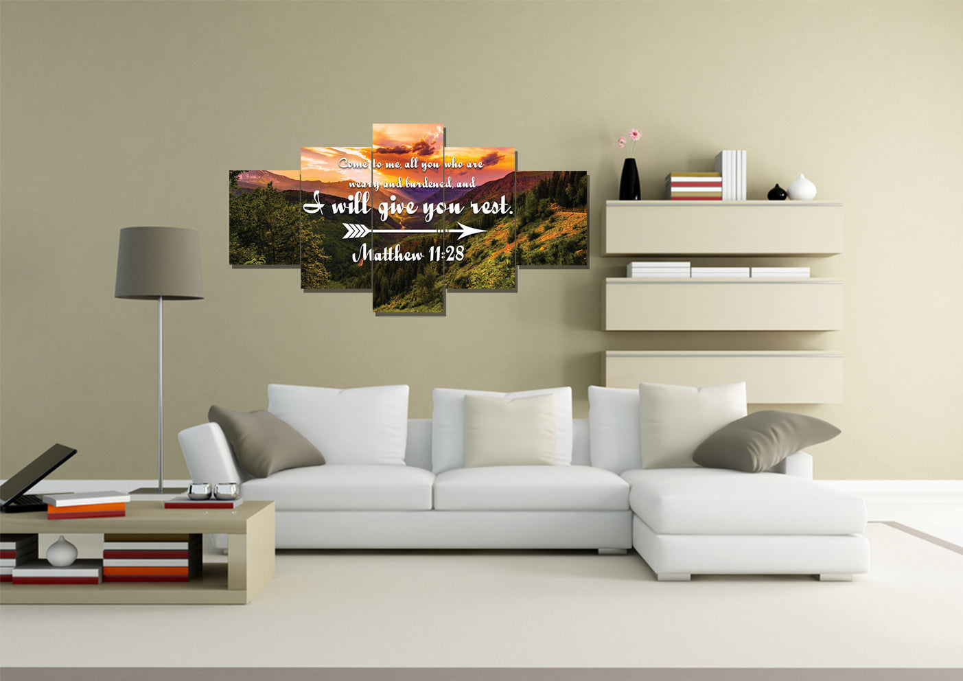 Matthew 1128 Canvas Wall Art Print - Christian Canvas Wall Art