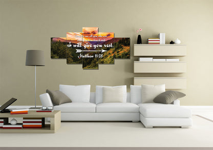 Matthew 1128 Canvas Wall Art Print - Christian Canvas Wall Art