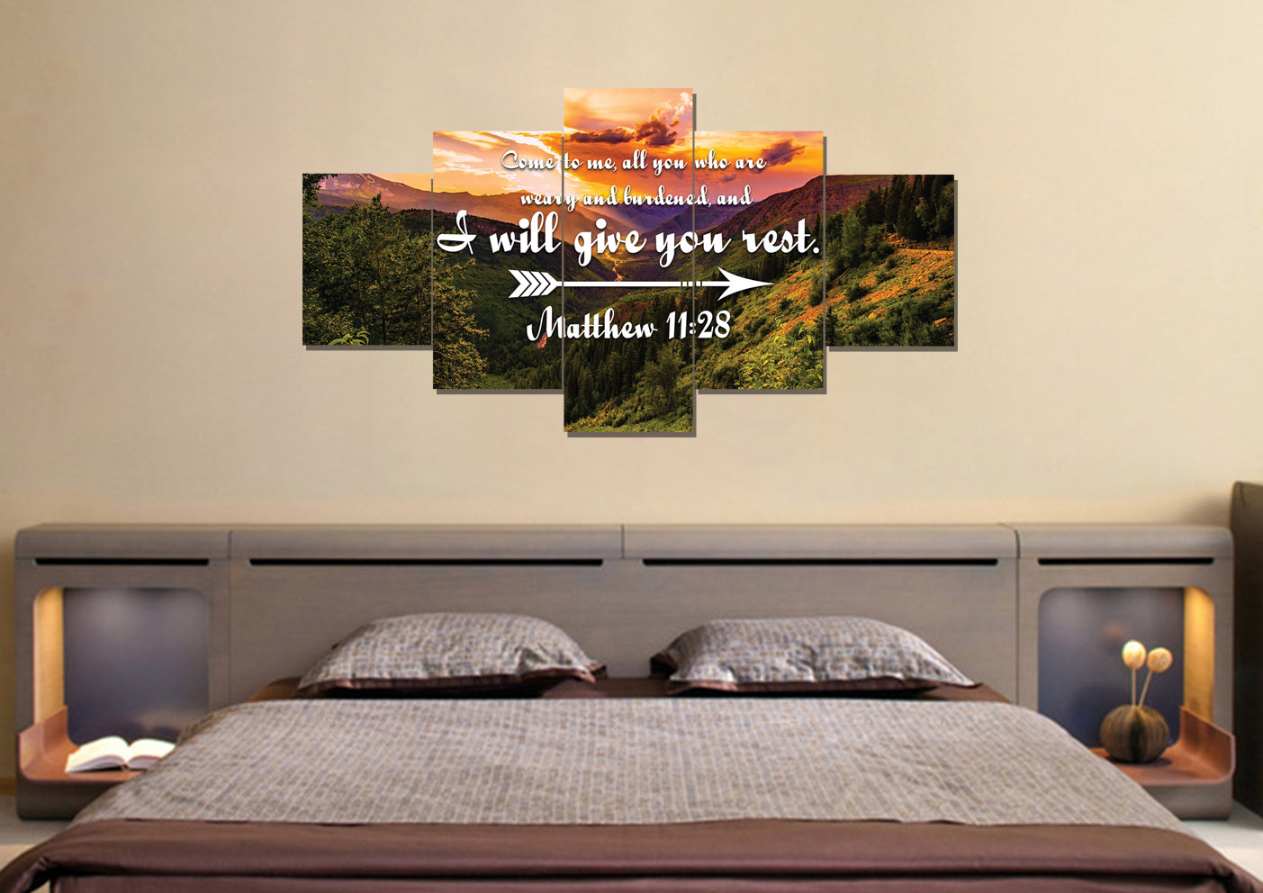 Matthew 1128 Canvas Wall Art Print - Christian Canvas Wall Art