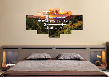 Matthew 1128 Canvas Wall Art Print - Christian Canvas Wall Art