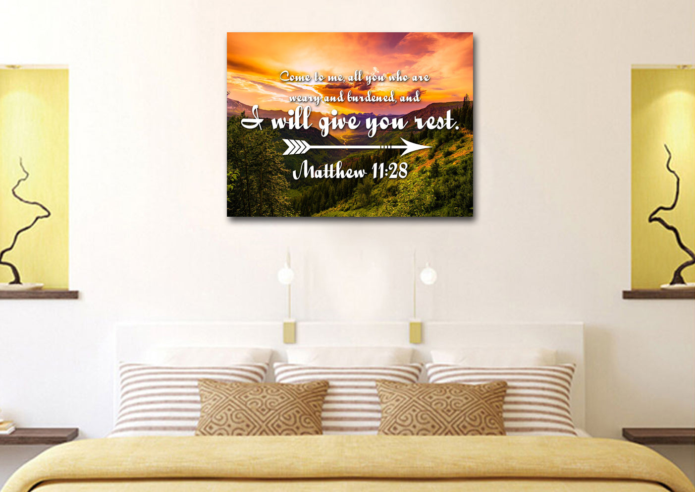 Matthew 1128 Canvas Wall Art Print - Christian Canvas Wall Art