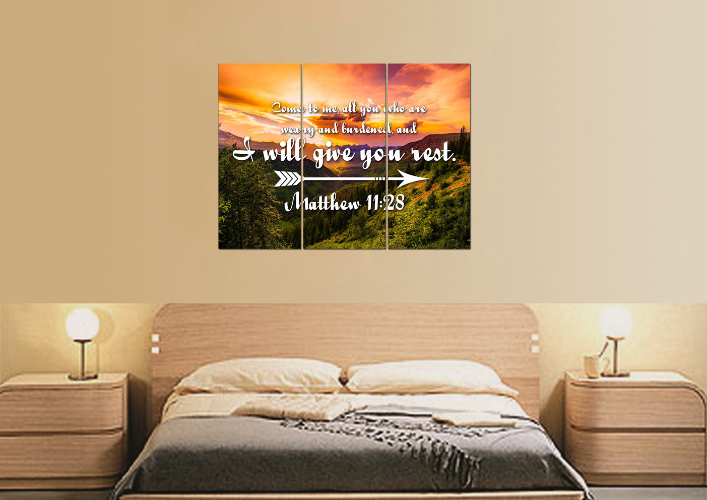 Matthew 1128 Canvas Wall Art Print - Christian Canvas Wall Art