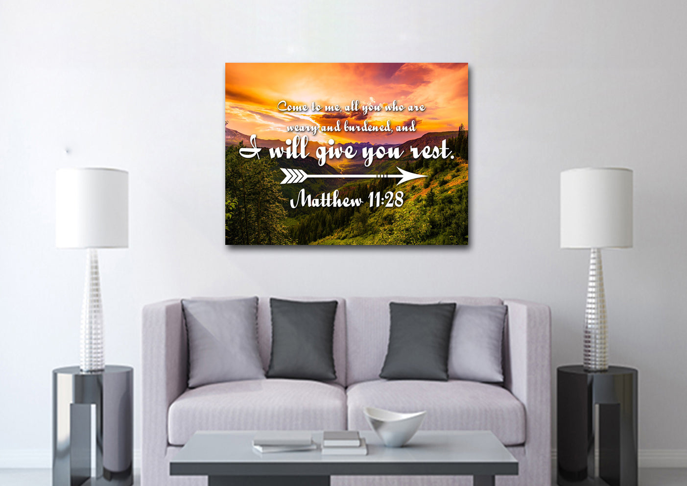 Matthew 1128 Canvas Wall Art Print - Christian Canvas Wall Art