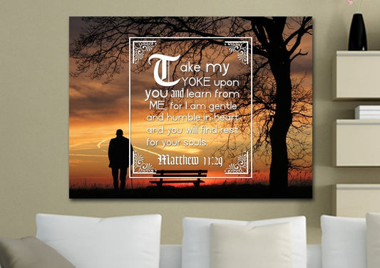 Matthew 1129 Canvas Wall Art Print S - Christian Canvas Wall Art