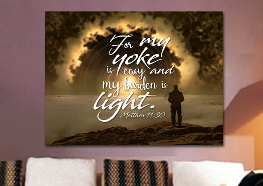 Matthew 1130 Canvas Wall Art Print S - Christian Canvas Wall Art