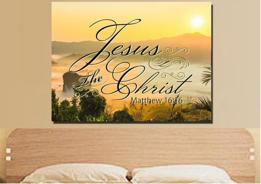 Matthew 1616 Jesus The Christ Canvas Wall Art Print S - Christian Canvas Wall Art