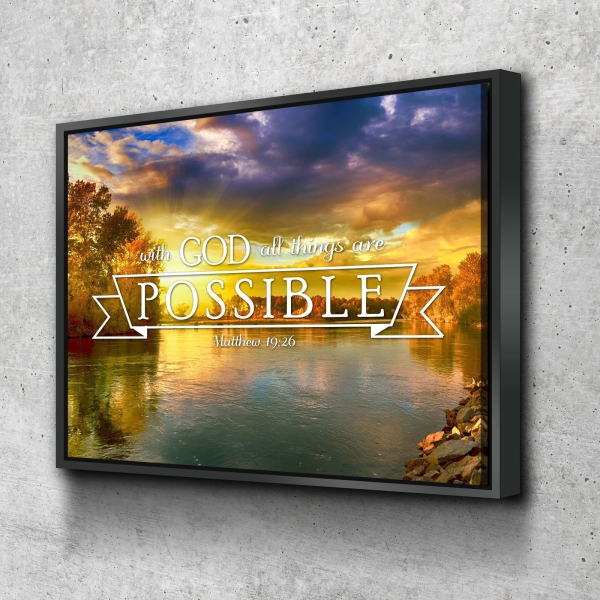 Matthew 1926 #2 With God All Things Are Possible Canvas Wall Art Print - Christian Canvas Wall Art