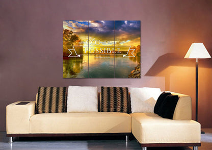 Matthew 1926 #2 With God All Things Are Possible Canvas Wall Art Print - Christian Canvas Wall Art