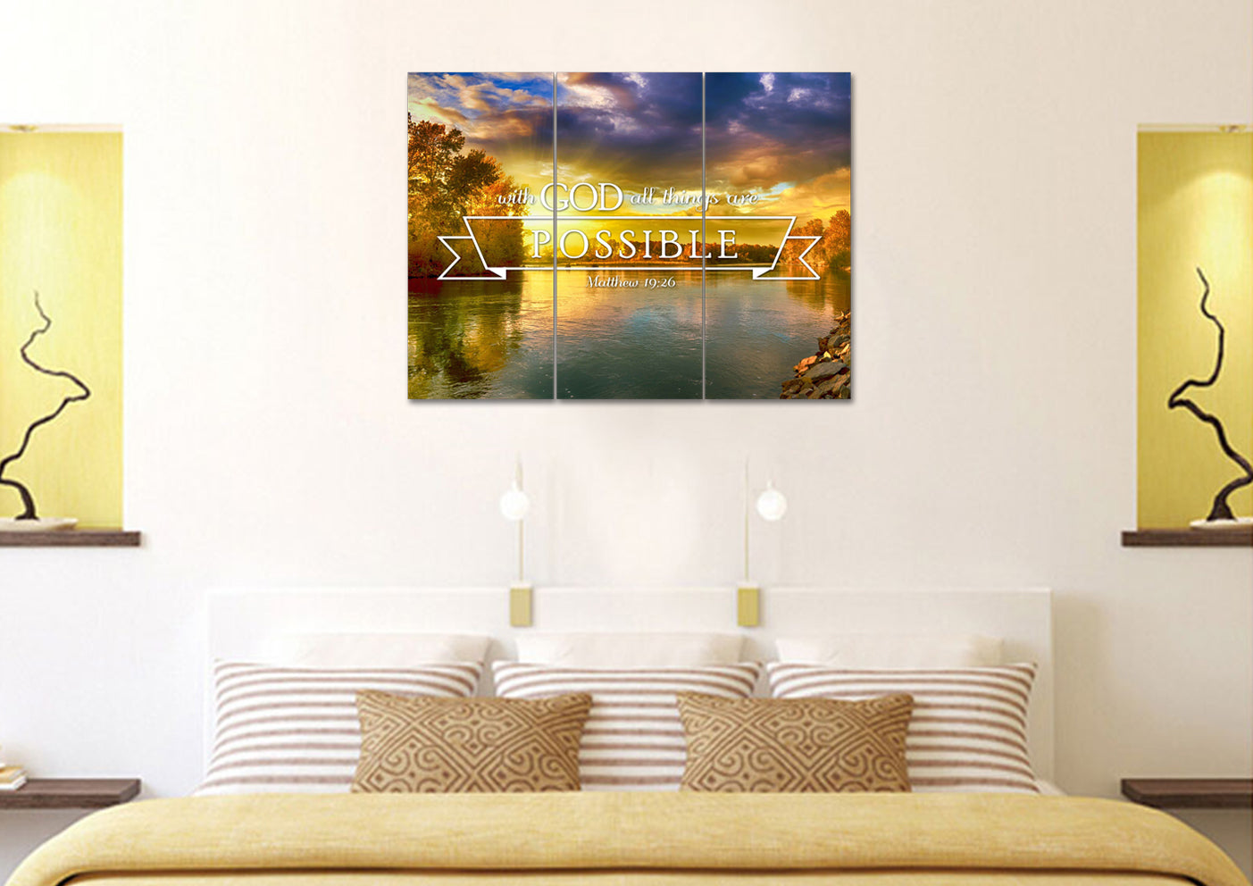 Matthew 1926 #2 With God All Things Are Possible Canvas Wall Art Print - Christian Canvas Wall Art