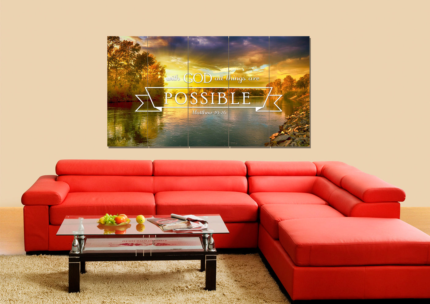 Matthew 1926 #2 With God All Things Are Possible Canvas Wall Art Print - Christian Canvas Wall Art