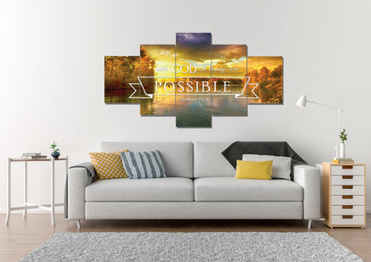 Matthew 1926 #2 With God All Things Are Possible Canvas Wall Art Print - Christian Canvas Wall Art