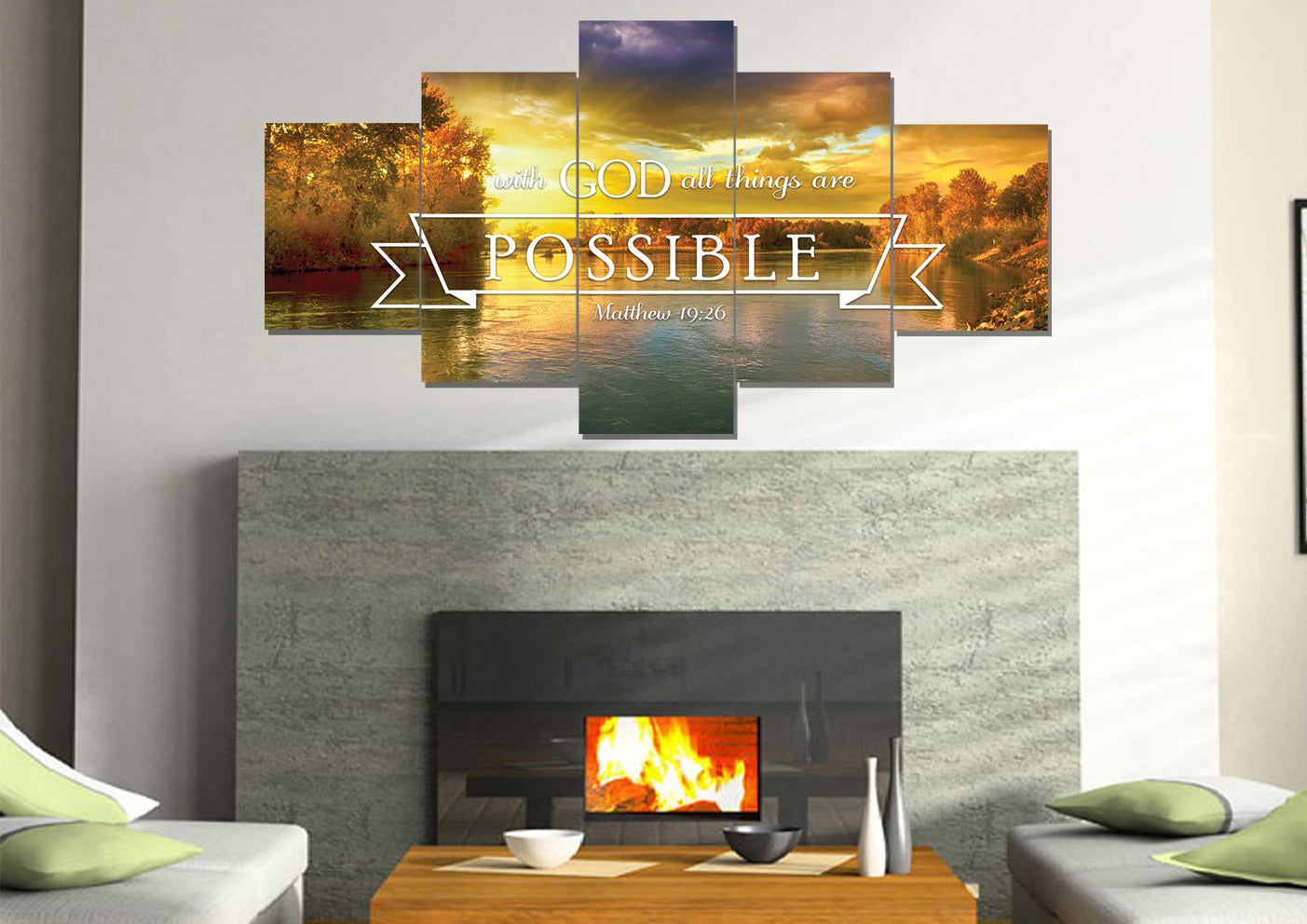 Matthew 1926 #2 With God All Things Are Possible Canvas Wall Art Print - Christian Canvas Wall Art