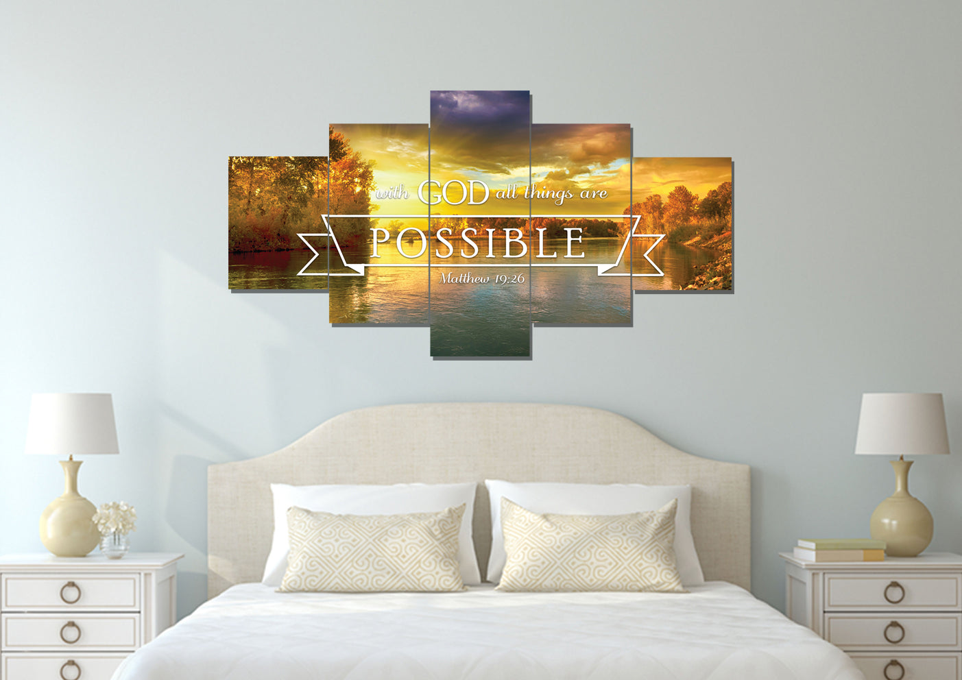 Matthew 1926 #2 With God All Things Are Possible Canvas Wall Art Print - Christian Canvas Wall Art