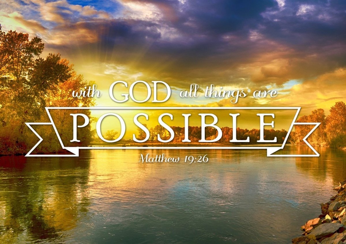 Matthew 1926 #2 With God All Things Are Possible Canvas Wall Art Print - Christian Canvas Wall Art