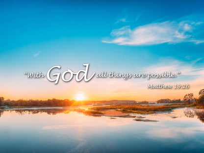 Matthew 1926 With God All Things Are Possible Canvas Wall Art Print - Christian Canvas Wall Art