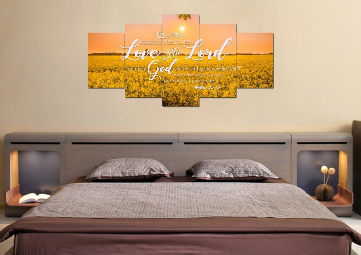 Matthew 2237 Love The Lord With All Your Heart Canvas Wall Art Print - Christian Canvas Wall Art