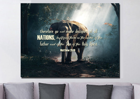 Matthew 2819 Canvas Wall Art Print S - Christian Canvas Wall Art