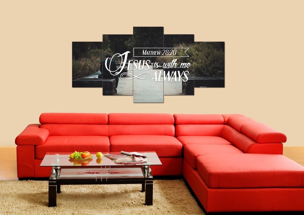 Matthew 2820 Jesus Is With Me Always Canvas Wall Art Print S - Christian Canvas Wall Art