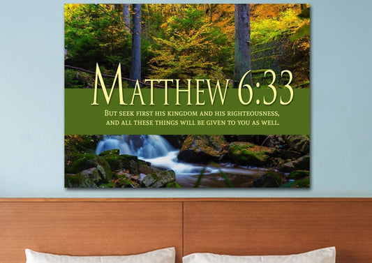 Matthew 633 Canvas Wall Art Print S - Christian Canvas Wall Art