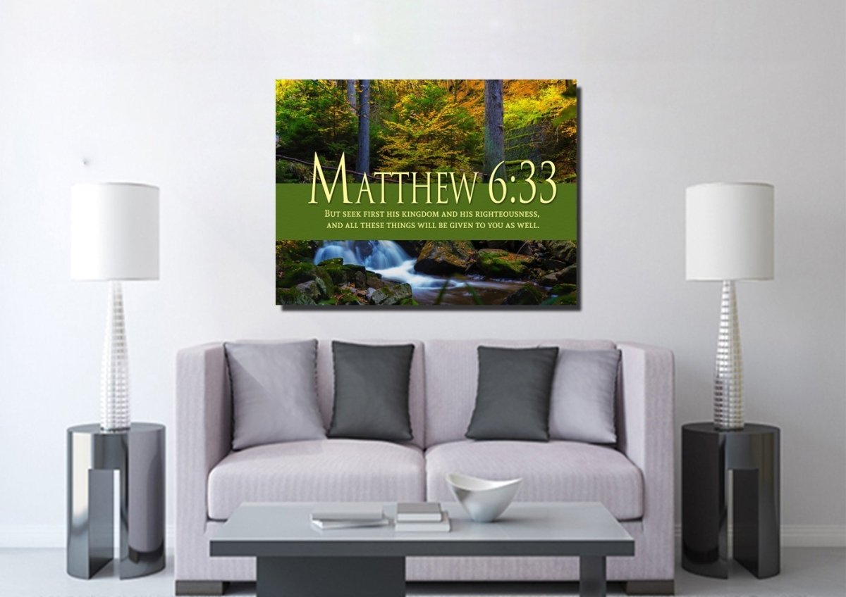 Matthew 633 Canvas Wall Art Print S - Christian Canvas Wall Art