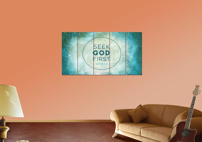 Matthew 633 Seek God First Bible Verse Canvas Wall Art - Christian Canvas Wall Art