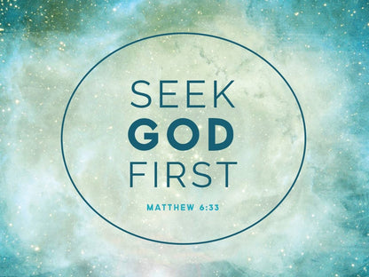 Matthew 633 Seek God First Bible Verse Canvas Wall Art - Christian Canvas Wall Art
