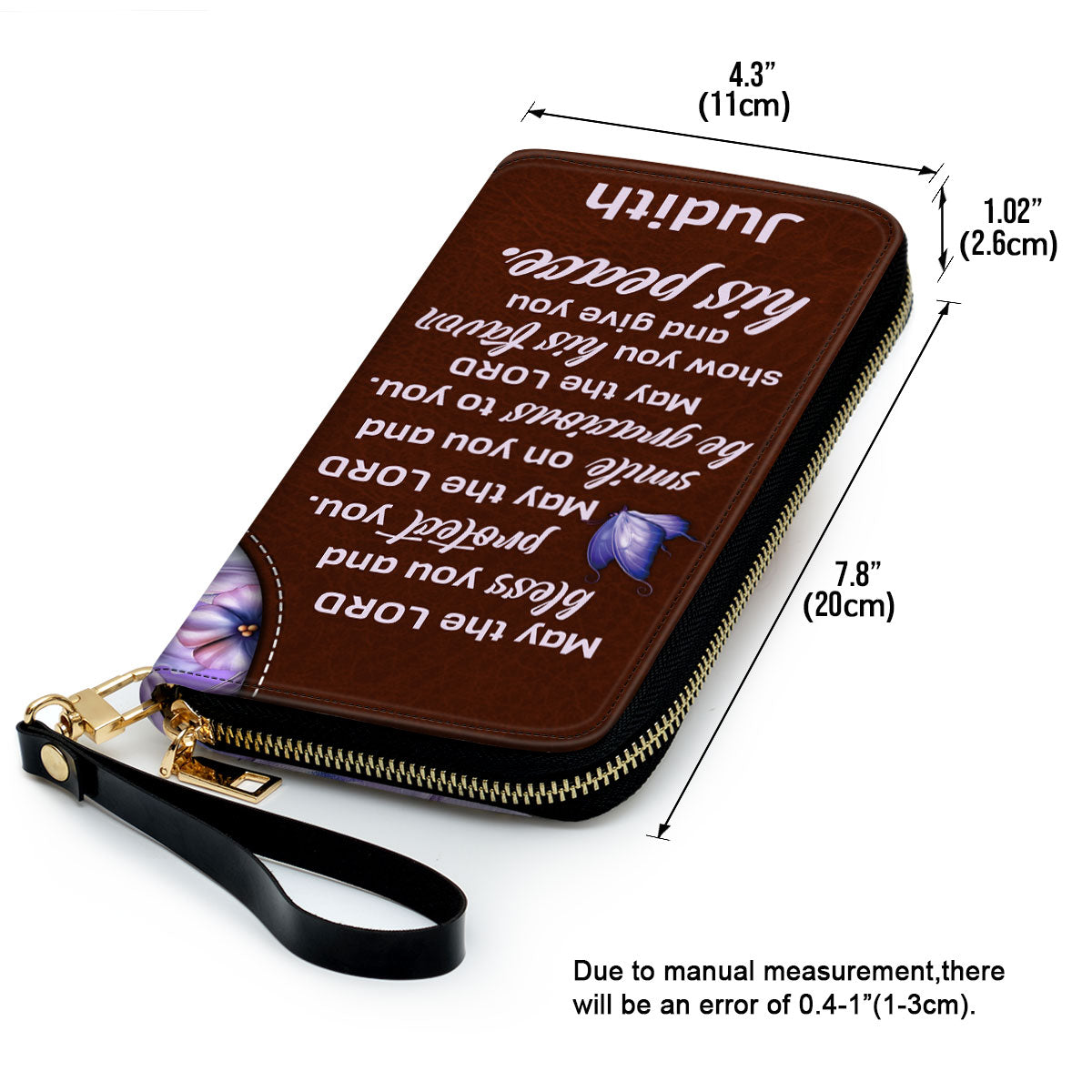 May The Lord Give You His Peace Religious Gifts For Mother Clutch Purse For Women - Personalized Name - Christian Gifts For Women