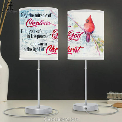 May The Miracle Of Christmas Cardinal Table Lamp For Bedroom - Christian Room Decor