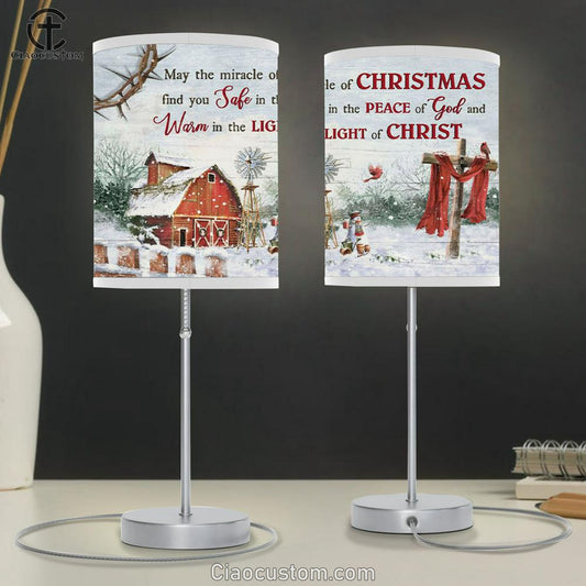 May The Miracle Of Christmas Table Lamp For Bedroom Print - Christian Room Decor