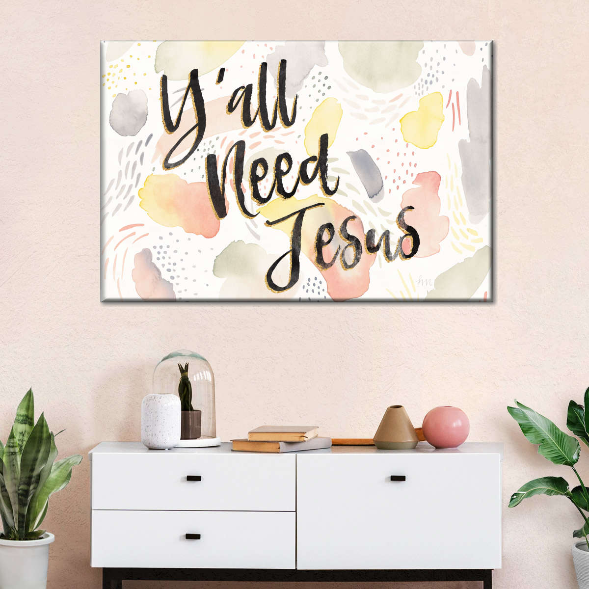 Meadow Breeze Y'all Need Jesus Canvas Wall Art - Christian Canvas Wall Art - Religious Wall Art Canvas