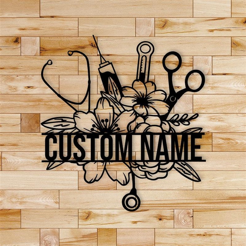 Medical Tool Doctor Welcome Metal Wall Art Personalized - Monogram Custom Text Hospital Sign Art - Doctor Office Decor - Custom Doctor Sign