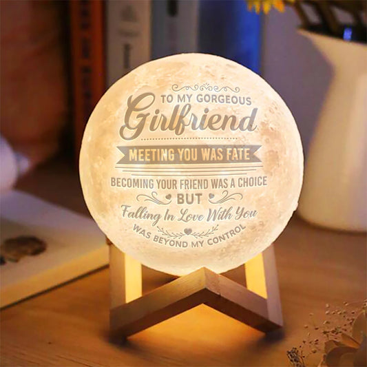 Meeting You Was Fate 3d Printed Moon Lamp - Valentine's Day Gifts For Girlfriend - Gifts For Wife
