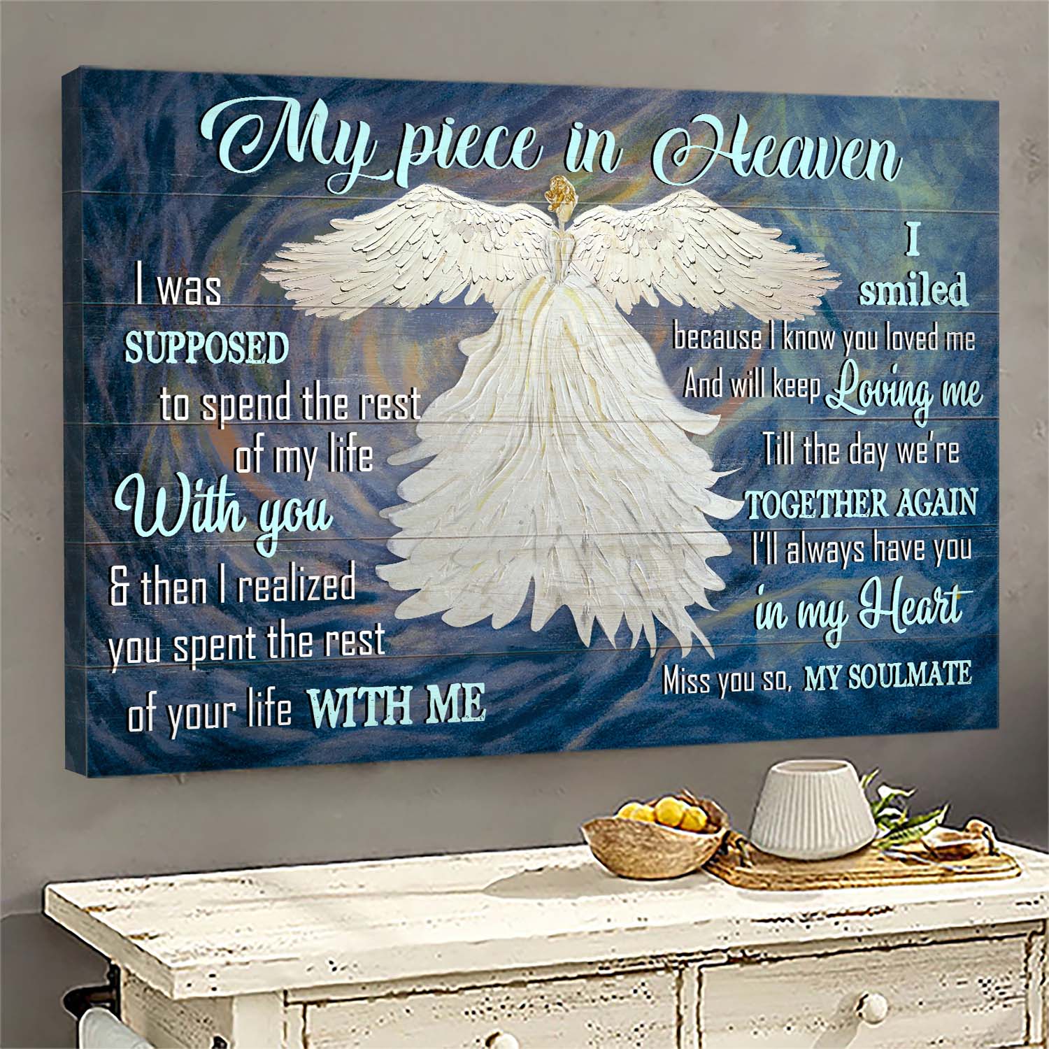Memorial Beautiful Angel My Angel In Heaven Memorial Gift For Family Members I'll Always Have You In My Heart Canvas Wall Art - Christian Wall Decor