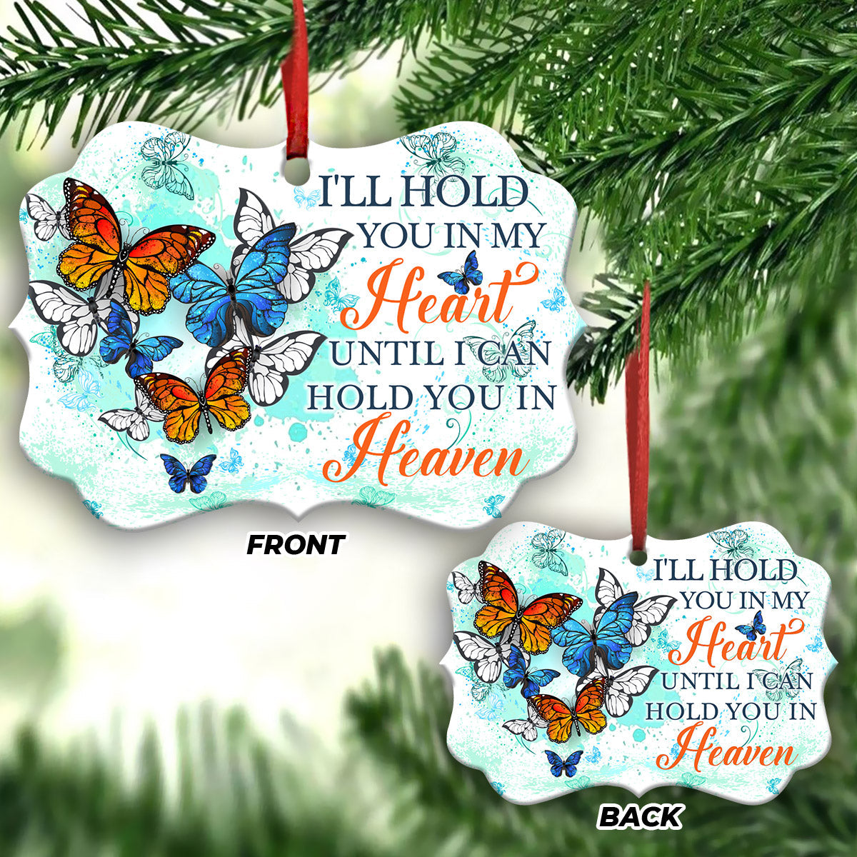 Memorial Butterfly 2 Metal Ornament - Christmas Ornament - Christmas Gift