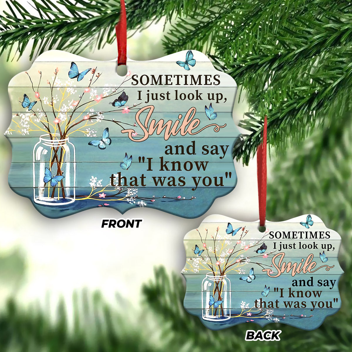 Memorial Butterfly Metal Ornament - Christmas Ornament - Christmas Gift