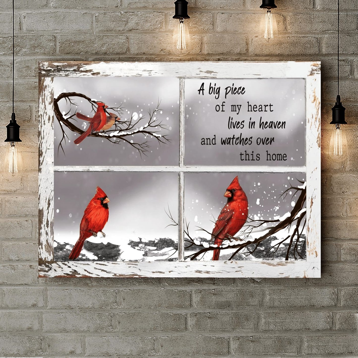 Memorial Cardinal A Big Piece Of My Heart Live In Heaven Canvas - Canvas Decor Ideas