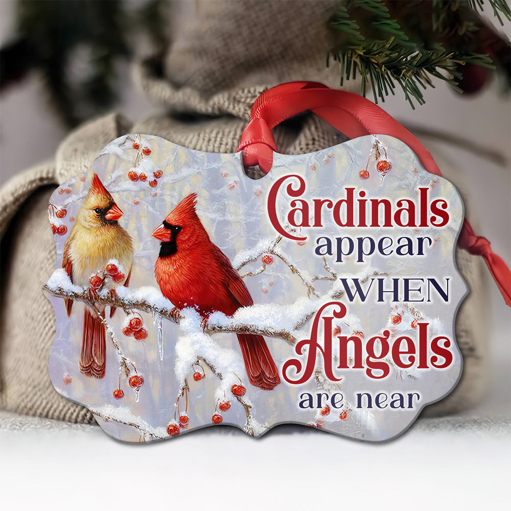 Memorial Cardinal Angels Are Near Metal Ornament - Christmas Ornament - Christmas Gift