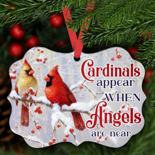 Memorial Cardinal Angels Are Near Metal Ornament - Christmas Ornament - Christmas Gift