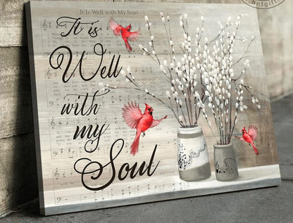 Memorial Cardinal Music It Is Well With My Soul Canvas - Canvas Decor Ideas