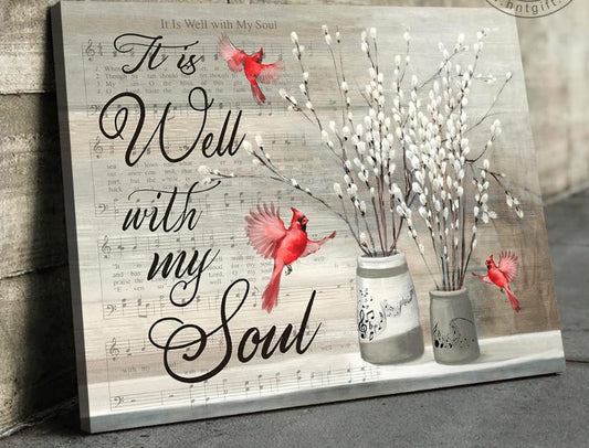 Memorial Cardinal Music It Is Well With My Soul Canvas - Canvas Decor Ideas