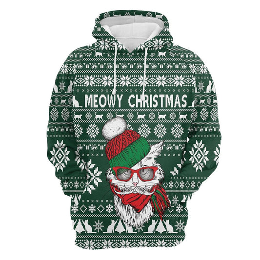 Meowy Christmas All Over Print 3D Hoodie For Men And Women, Best Gift For Dog lovers, Best Outfit Christmas