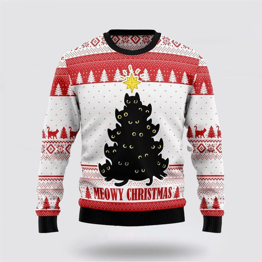 Meowy Christmas Funny Family Ugly Christmas Sweater For Men And Women, Best Gift For Christmas, Christmas Fashion Winter