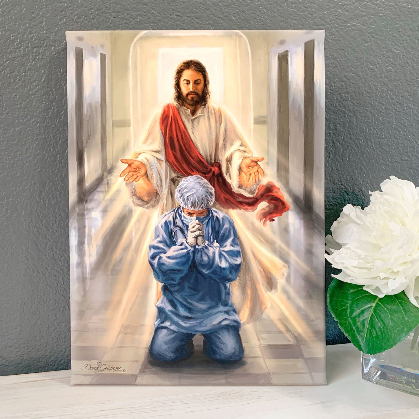 Merciful Jesus Bless Our Healthcare Heroes Canvas Wall Art - Christian Wall Decor - Religious Gift
